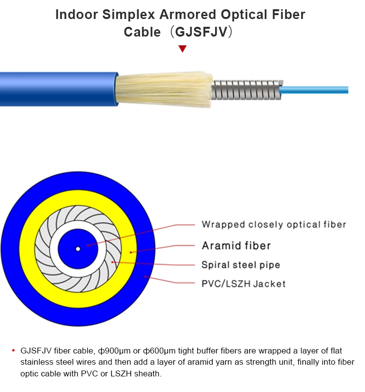 Indoor Sc/LC/FC/St/Armoured Armored Fiber Optic Patch Cord